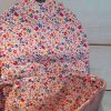 Sac à dos en velours côtelé rose / coton imprimé fleuri – Image 3