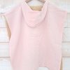 Poncho de bain en gaze de coton rose pâle / vert amande