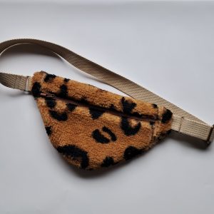 Sac banane enfant Sherpa mouton Feligrou / coton imprimé Felyna Ecru