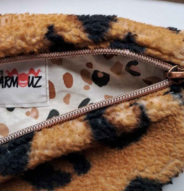 Sac banane enfant Sherpa mouton Feligrou / coton imprimé Felyna Ecru – Image 3