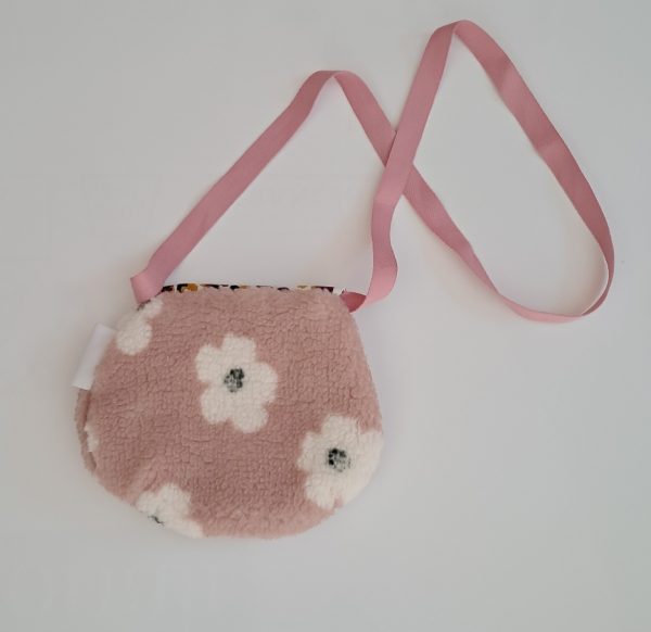 Sac bandoulière Sherpa Mouton Jexy / coton imprimé Feline Violet – Image 2