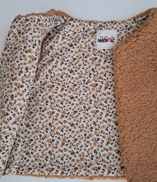 Gilet de berger Sherpa / coton imprimé Ebbie Ecru – Image 2