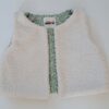 Gilet de berger tissu bouclette écru / coton imprimé Suzette vert