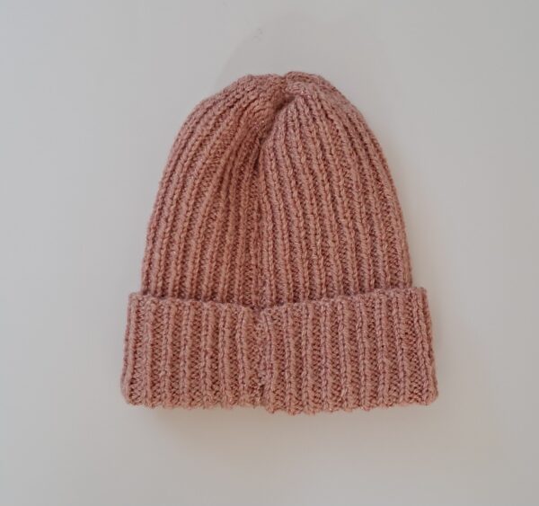 Bonnet 12/24 mois rose pailleté – Image 2
