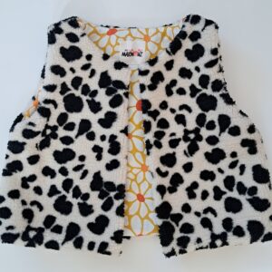 Gilet de berger sherpa mouton Karakulac / coton imprimé April Curry