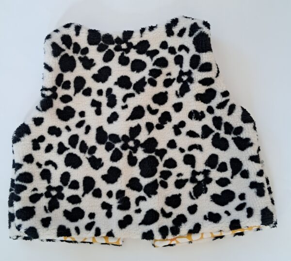 Gilet de berger sherpa mouton Karakulac / coton imprimé April curry – Image 3