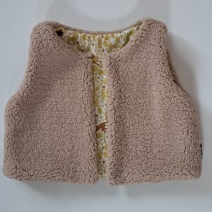 Gilet de berger sherpa Ourson / coton imprimé Hima