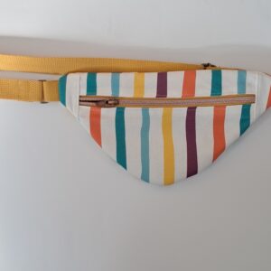 Sac banane enfant toile de coton traits pinceaux multicolores  / coton imprimé pic et poc multicolore