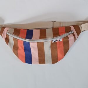 Sac banane ado toile de coton Demi Natté Grazie / coton imprimé Ancolie Ardoise