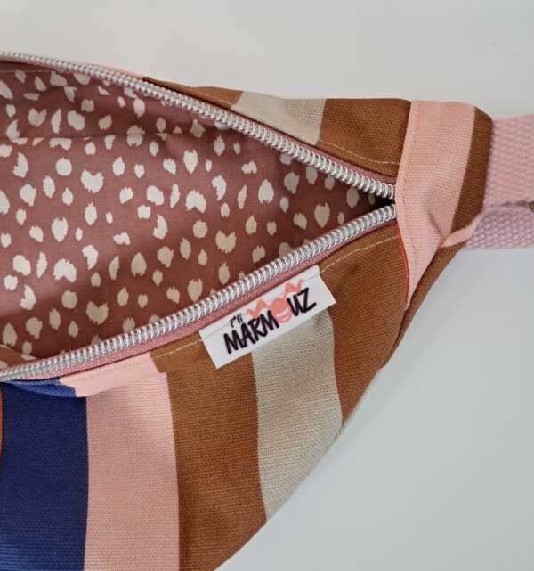 Sac banane enfant toile de coton Demi Natté Grazie / coton imprimé Takang – Image 2