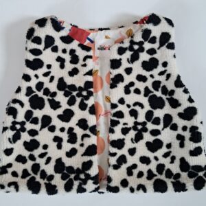 Gilet de berger sherpa mouton Karakulac / coton imprimé Satsuma