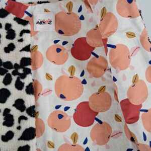 Gilet de berger sherpa mouton Karakulac / coton imprimé Satsuma