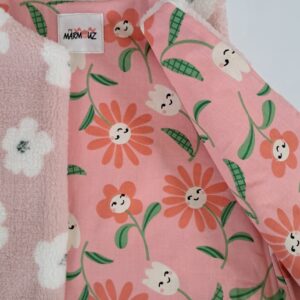 Gilet de Berger sherpa mouton Jexy / coton imprimé Lisa Lait Fraise