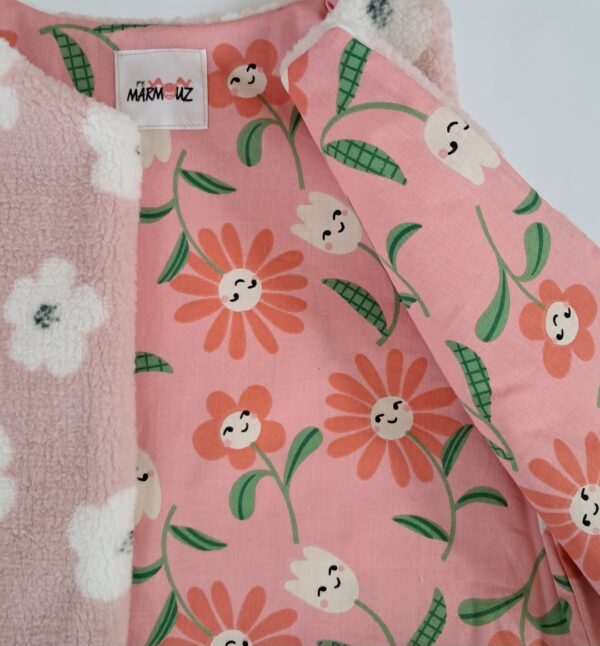 Gilet de Berger sherpa mouton Jexy / coton imprimé Lisa Lait Fraise – Image 2