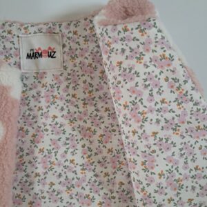 Gilet de berger sherpa mouton Jexy / coton imprimé Capri Ecru-Mauve