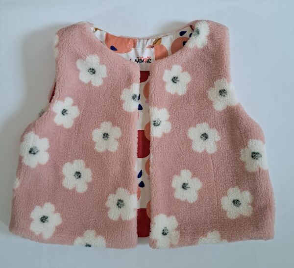 Gilet de berger sherpa mouton Jexy / coton imprimé Satsuma