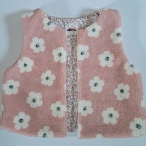 Gilet de berger sherpa mouton  Jexy / coton imprimé Capri Ecru-Mauve