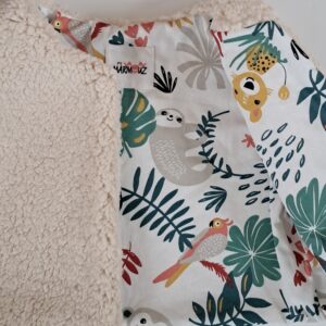 Gilet de berger sherpa Ecru / coton imprimé Payadi