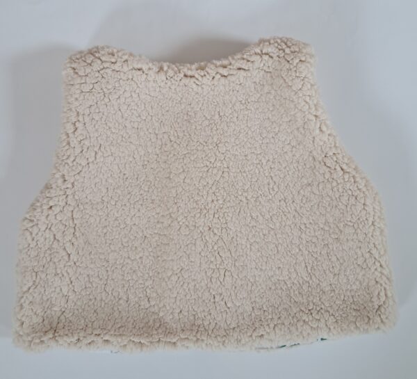 Gilet de berger sherpa Ecru / coton imprimé Payadi – Image 3