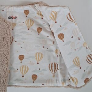 Gilet de berger sherpa Ourson / coton imprimé Montgolfières
